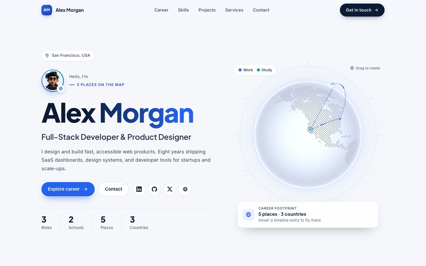 Atlas portfolio template preview