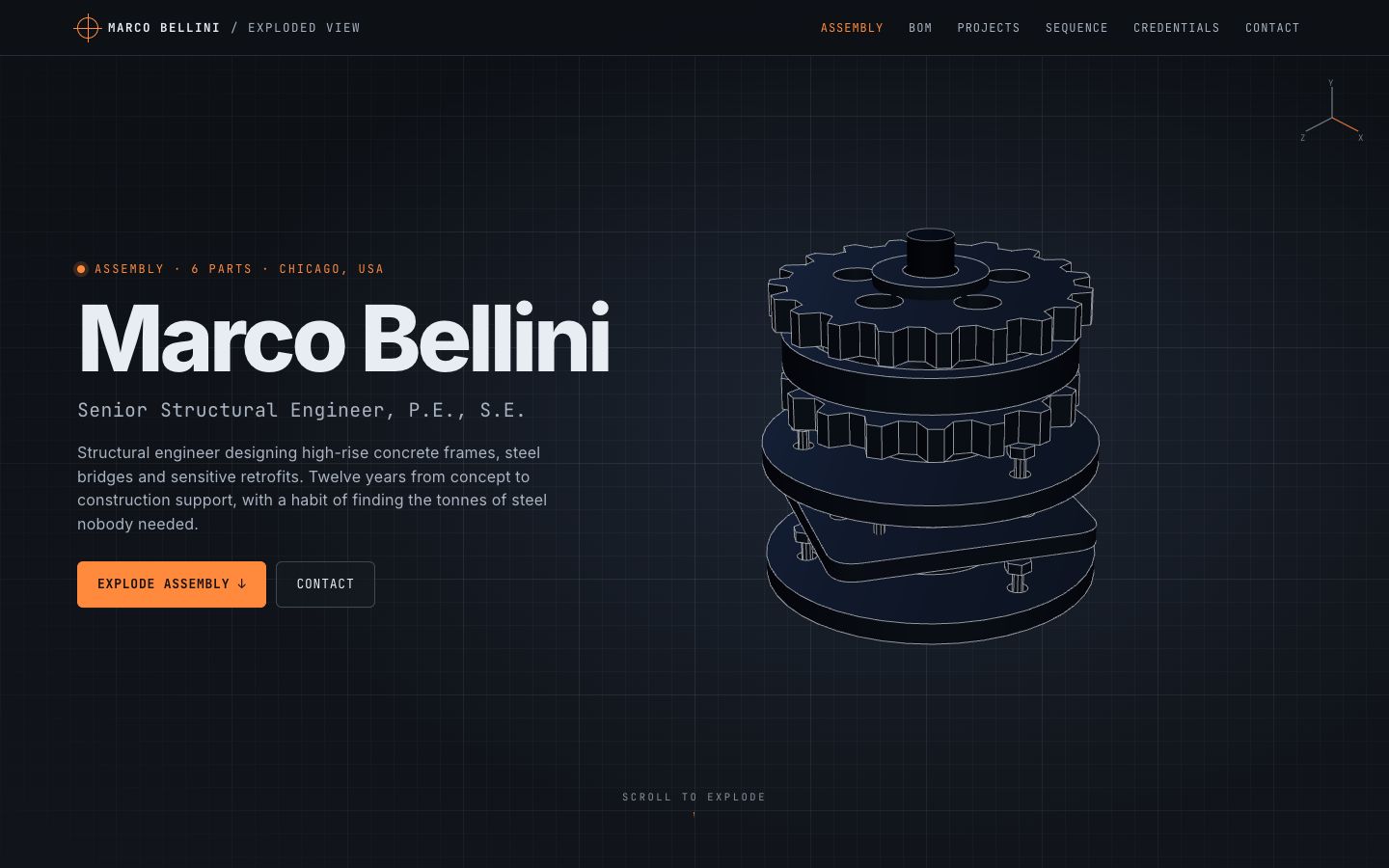 Preview of the Exploded View portfolio website template