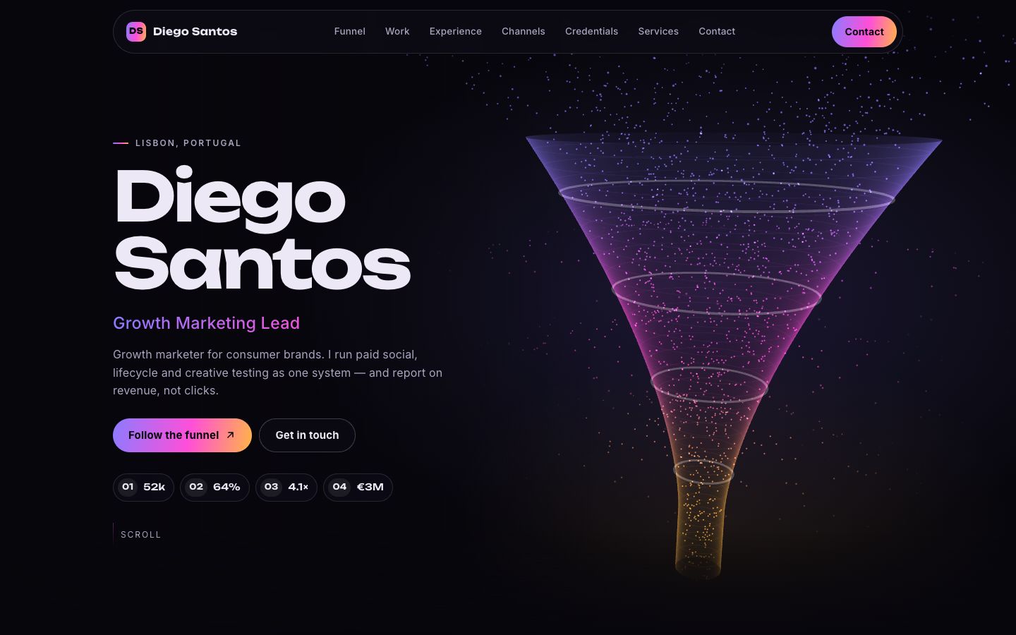 Preview of the Funnel portfolio website template