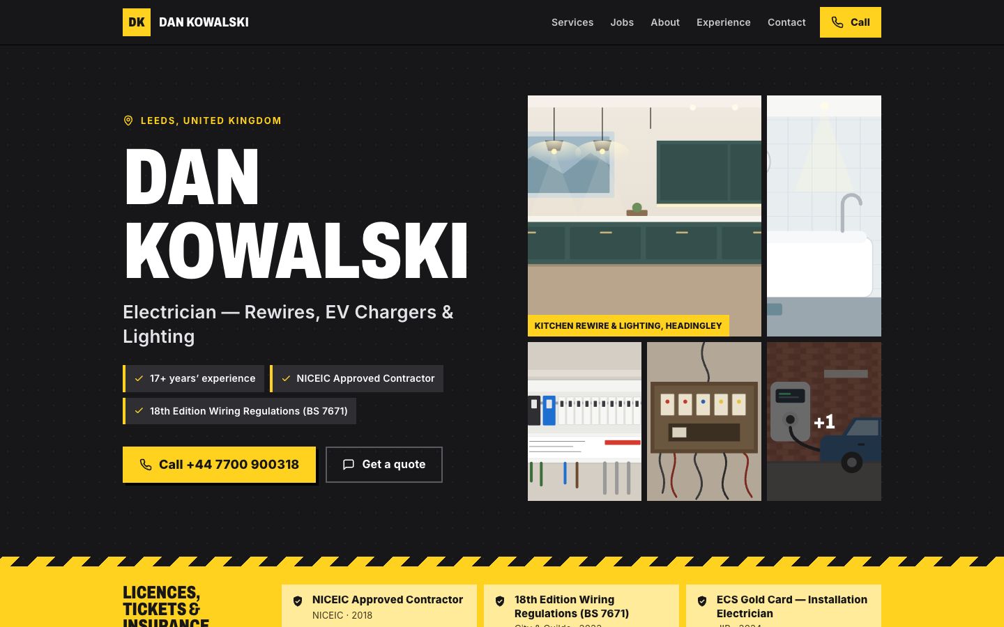 Preview of the Jobsite portfolio website template