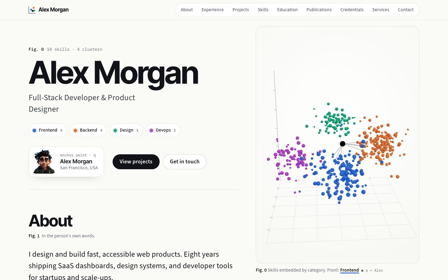 Preview of the Latent portfolio website template