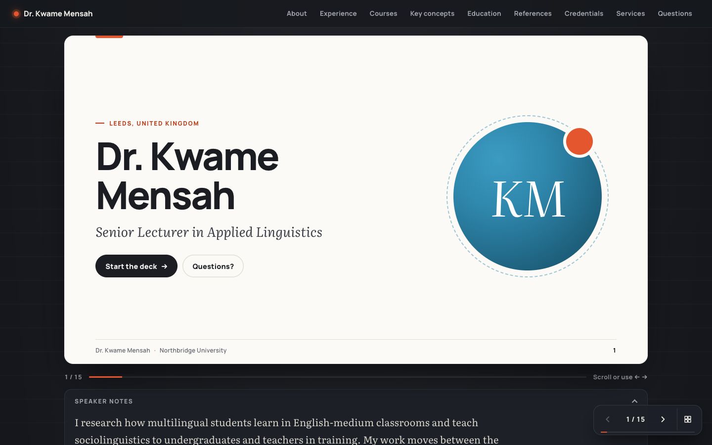 Preview of the Lectern portfolio website template