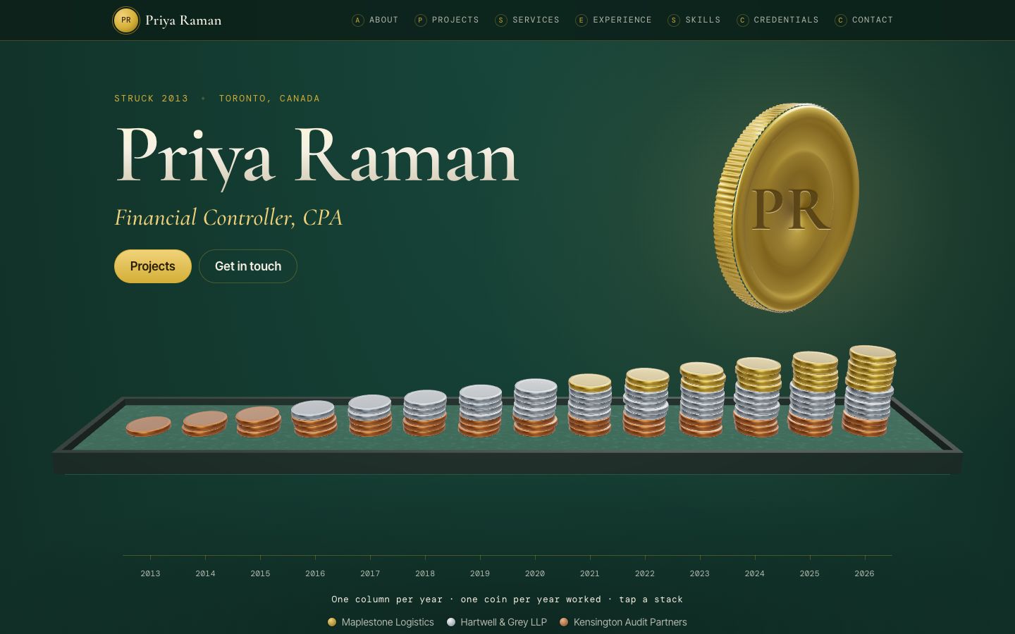Preview of the Mint portfolio website template