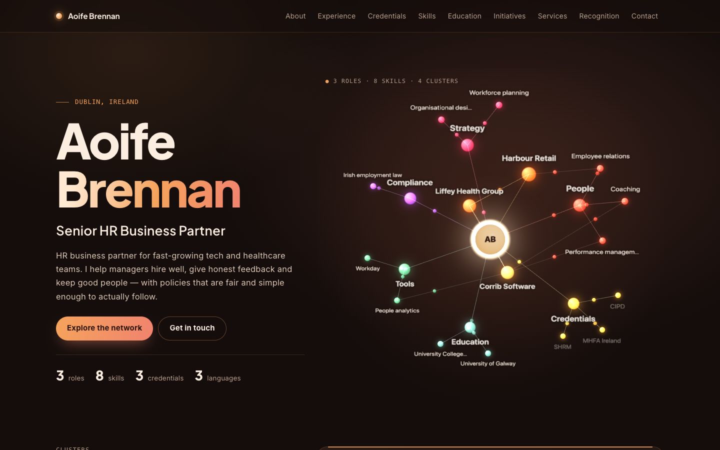 Preview of the Nexus portfolio website template