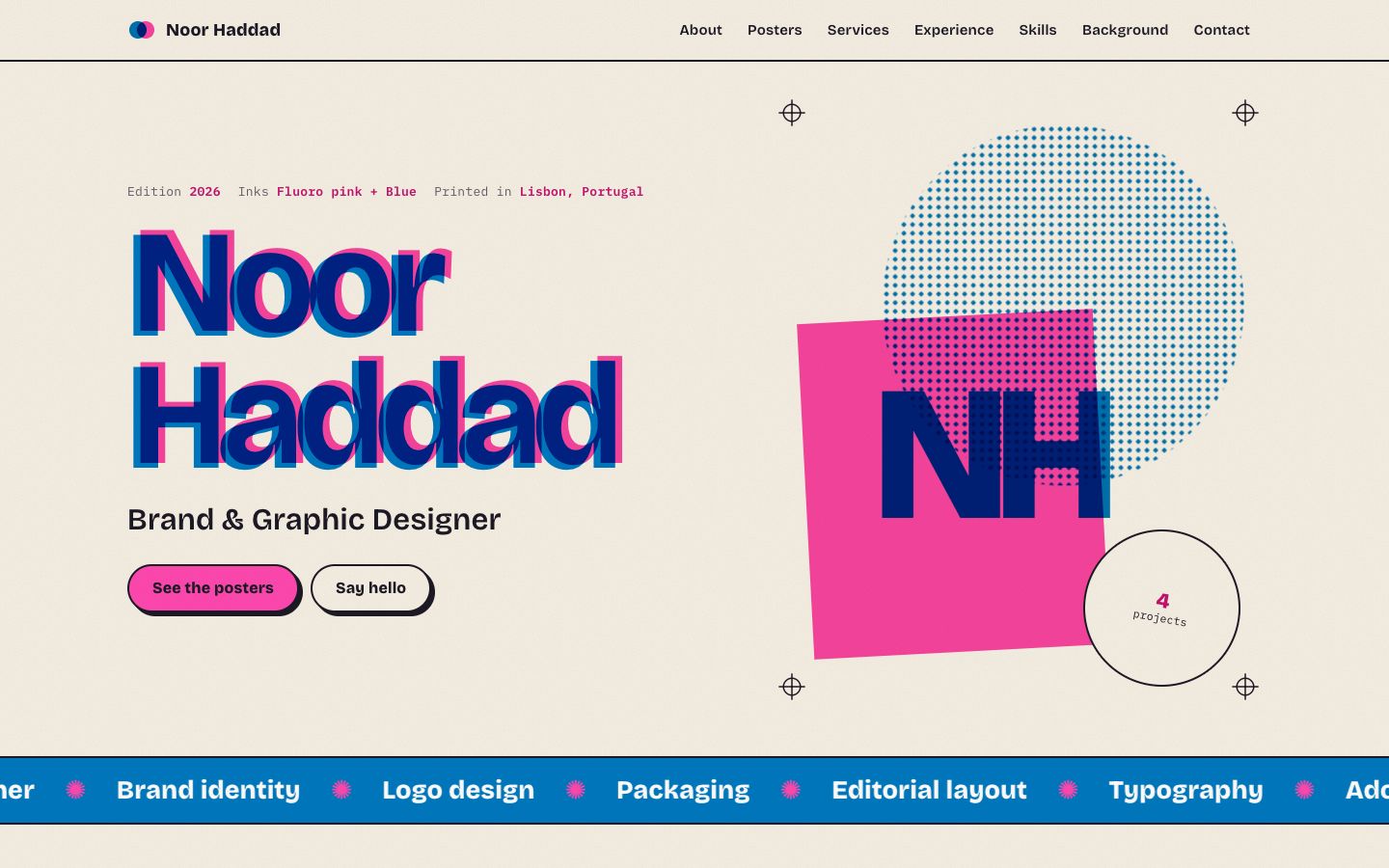 Preview of the Overprint designer · risograph print portfolio template