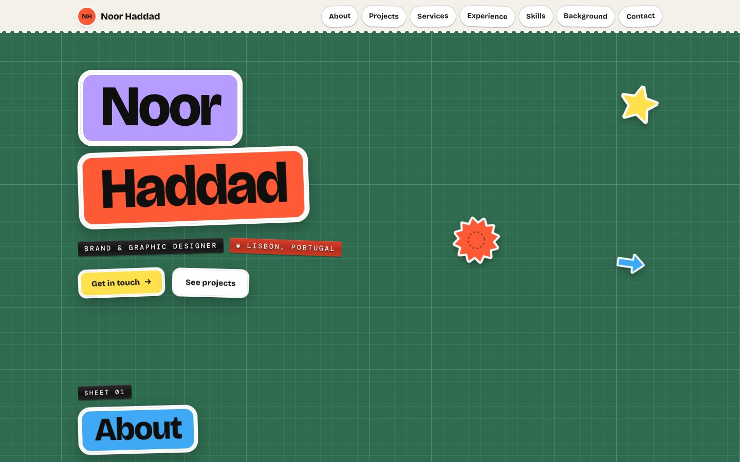 Preview of the Peel portfolio website template