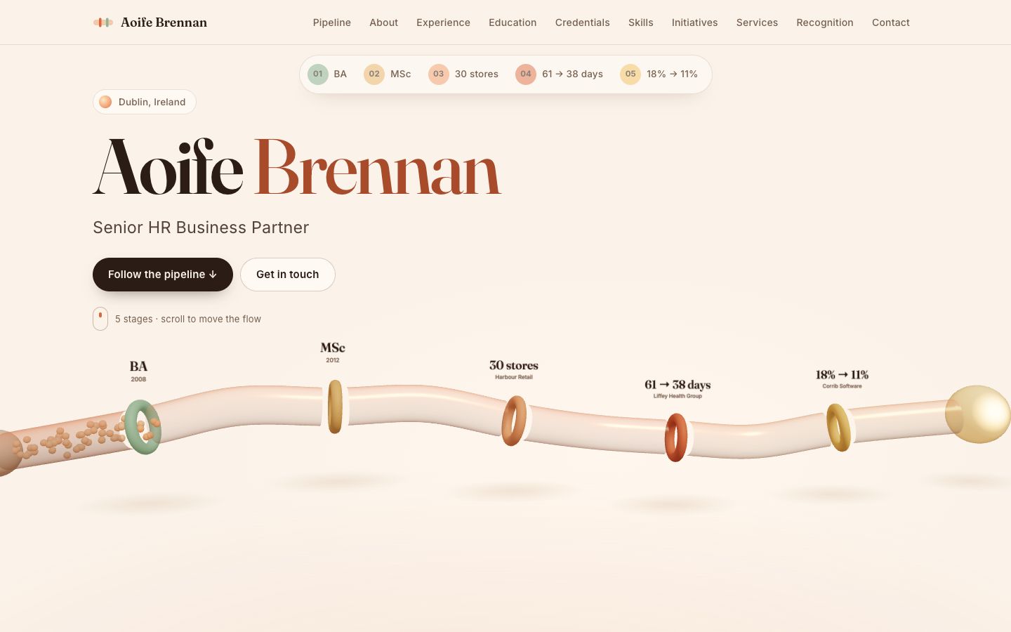Preview of the Pipeline portfolio website template