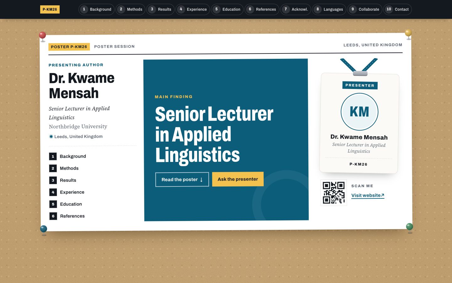 Preview of the Poster Session portfolio website template