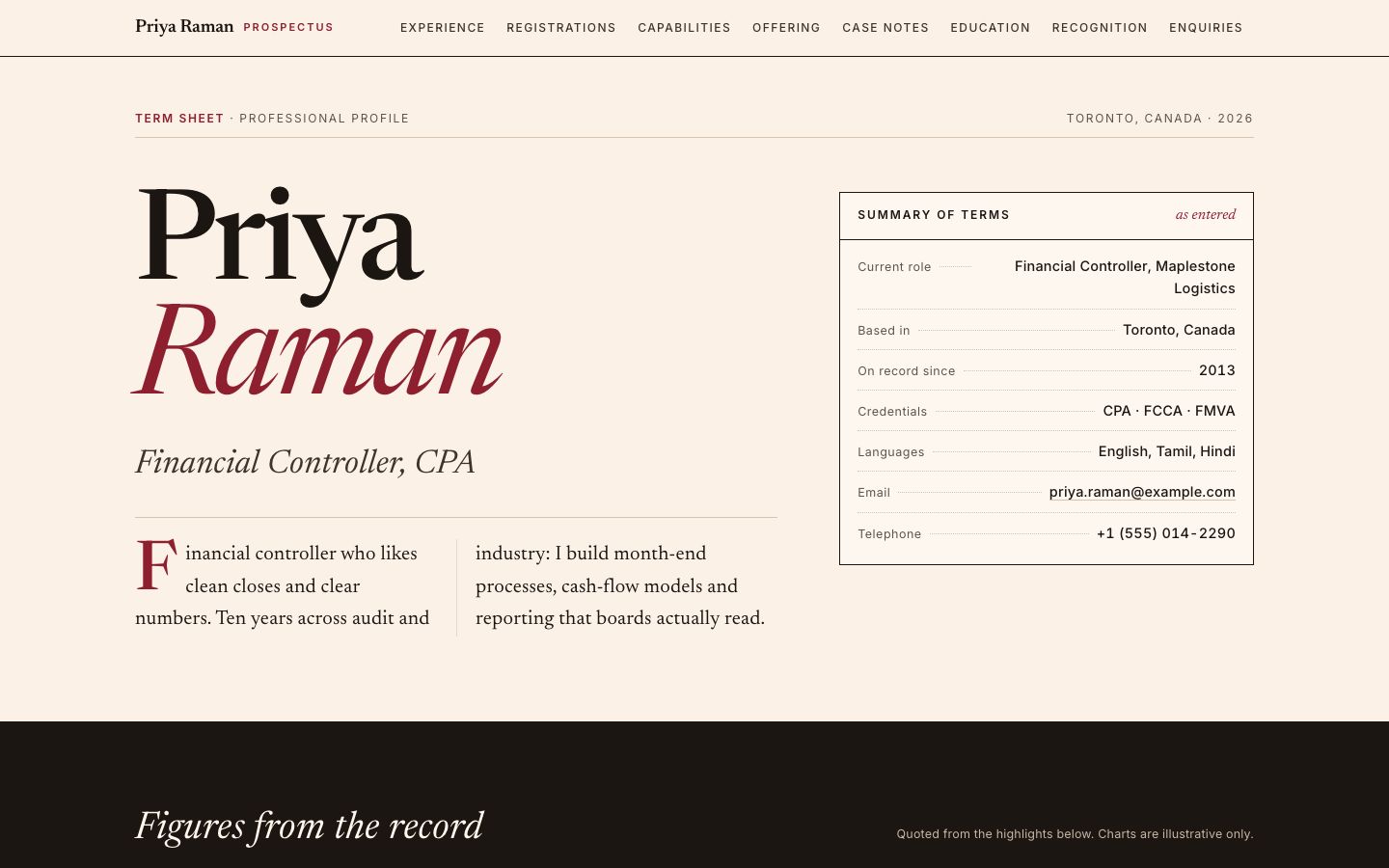 Preview of the Prospectus portfolio website template