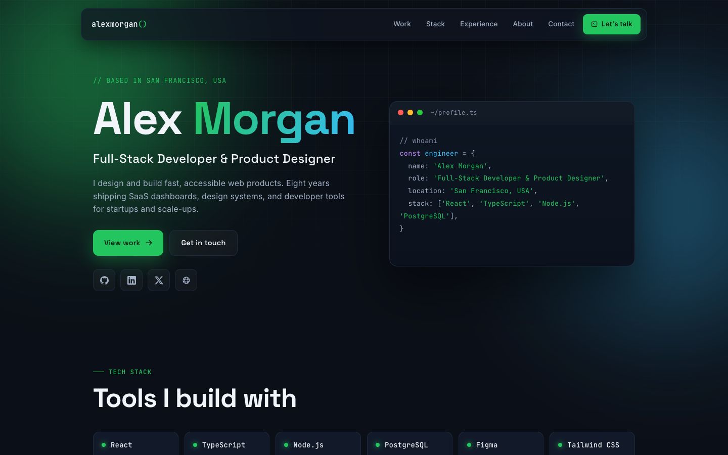 Quanta portfolio template preview