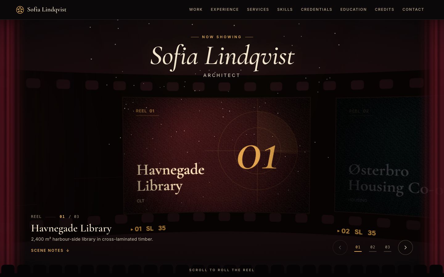 Preview of the Reelhouse portfolio website template