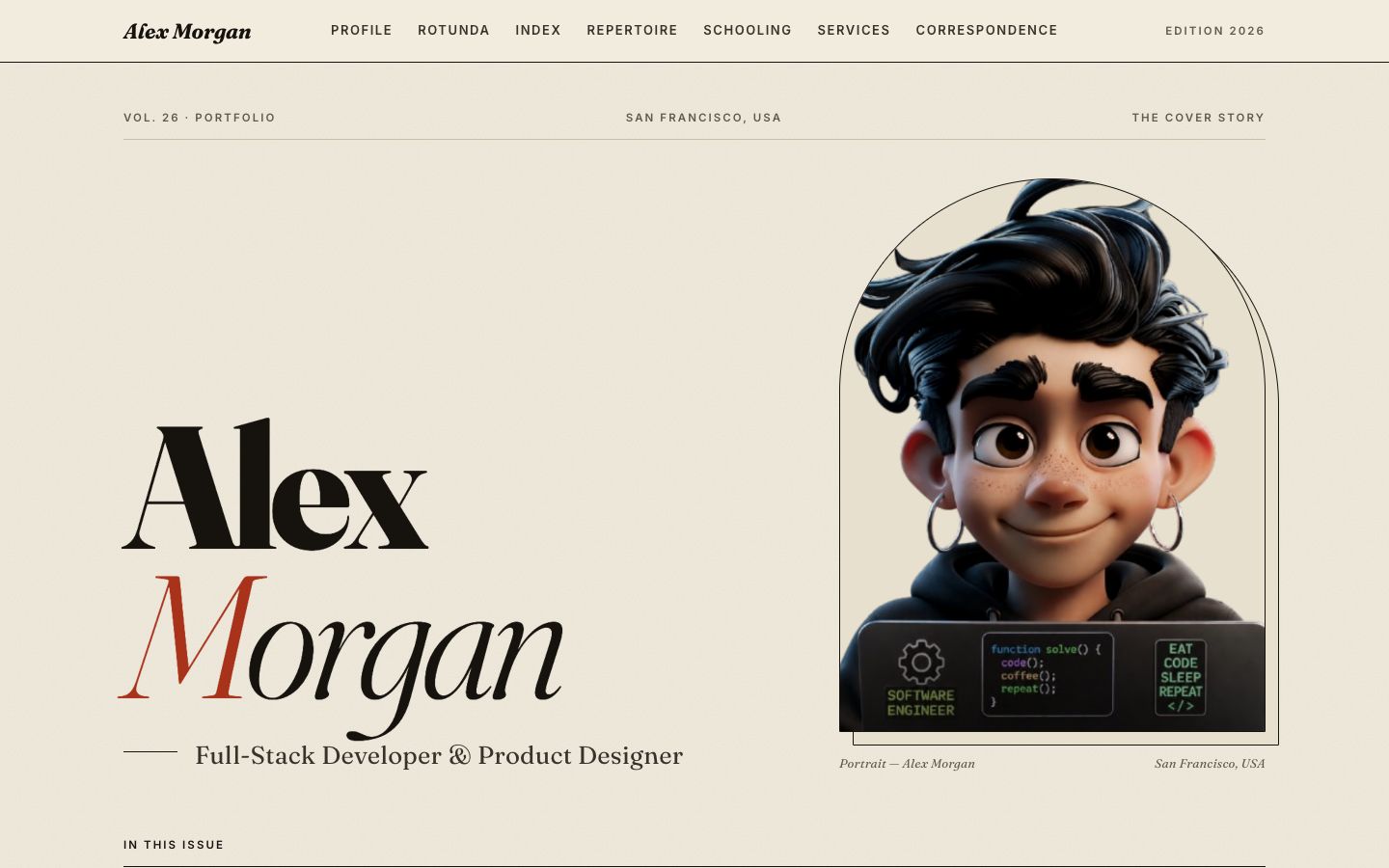 Preview of the Rotunda portfolio website template