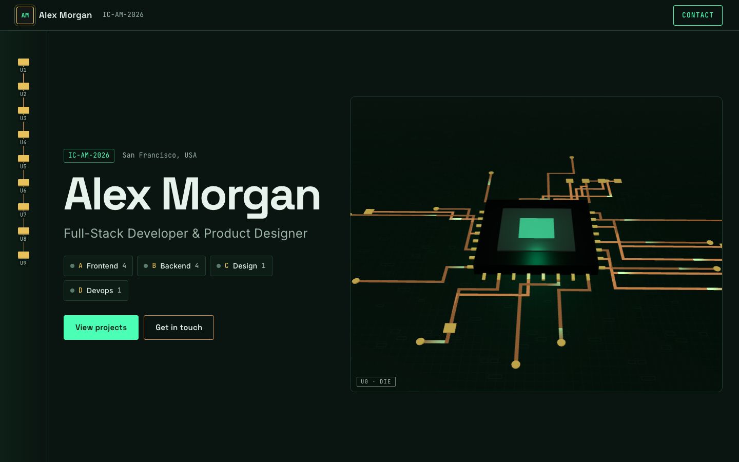 Preview of the Silicon portfolio website template