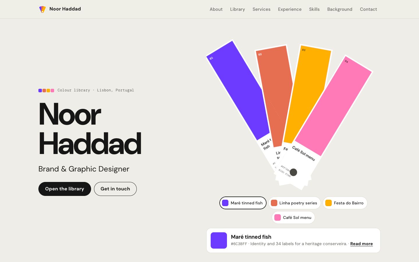 Preview of the Swatchbook portfolio website template