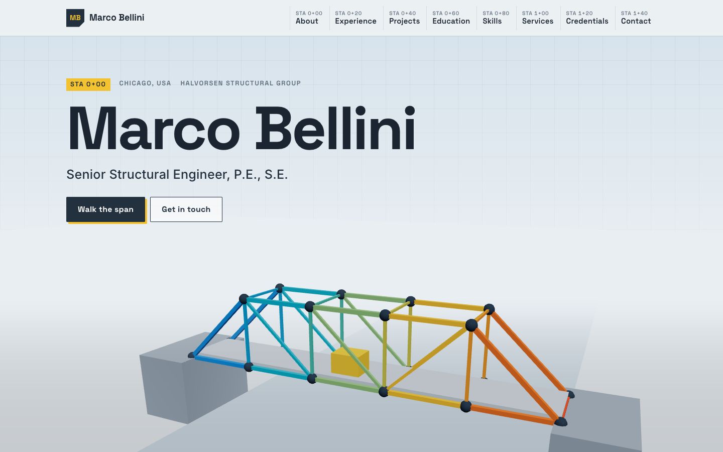 Preview of the Truss portfolio website template