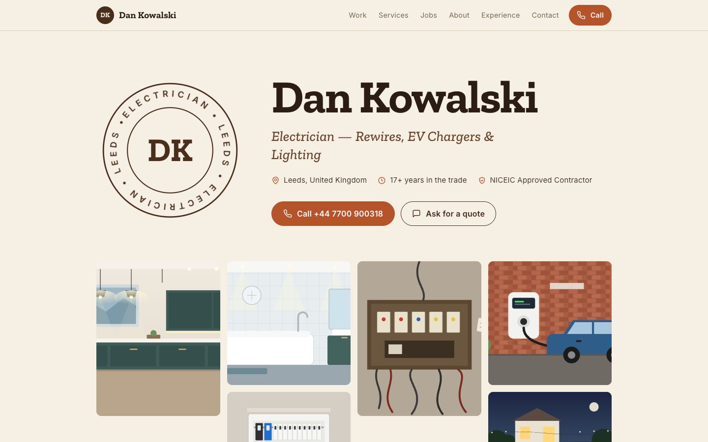 Preview of the Workbench portfolio website template